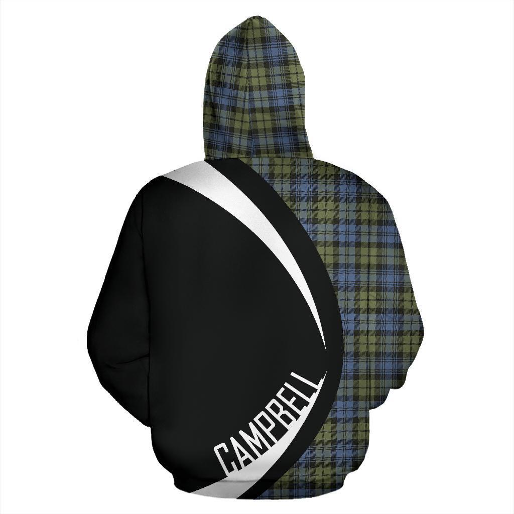 Campbell Faded Tartan Crest Zipper Hoodie - Circle Style