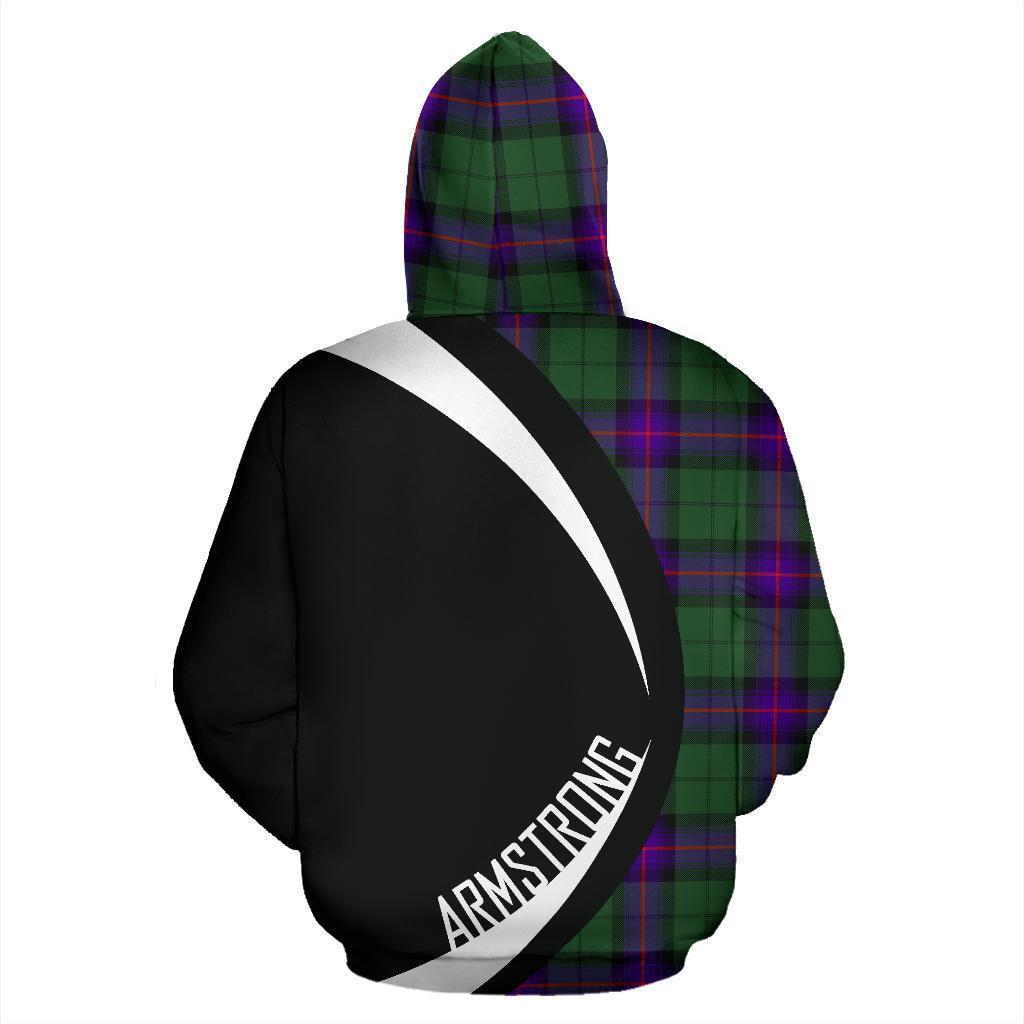 Armstrong Modern Tartan Crest Zipper Hoodie - Circle Style