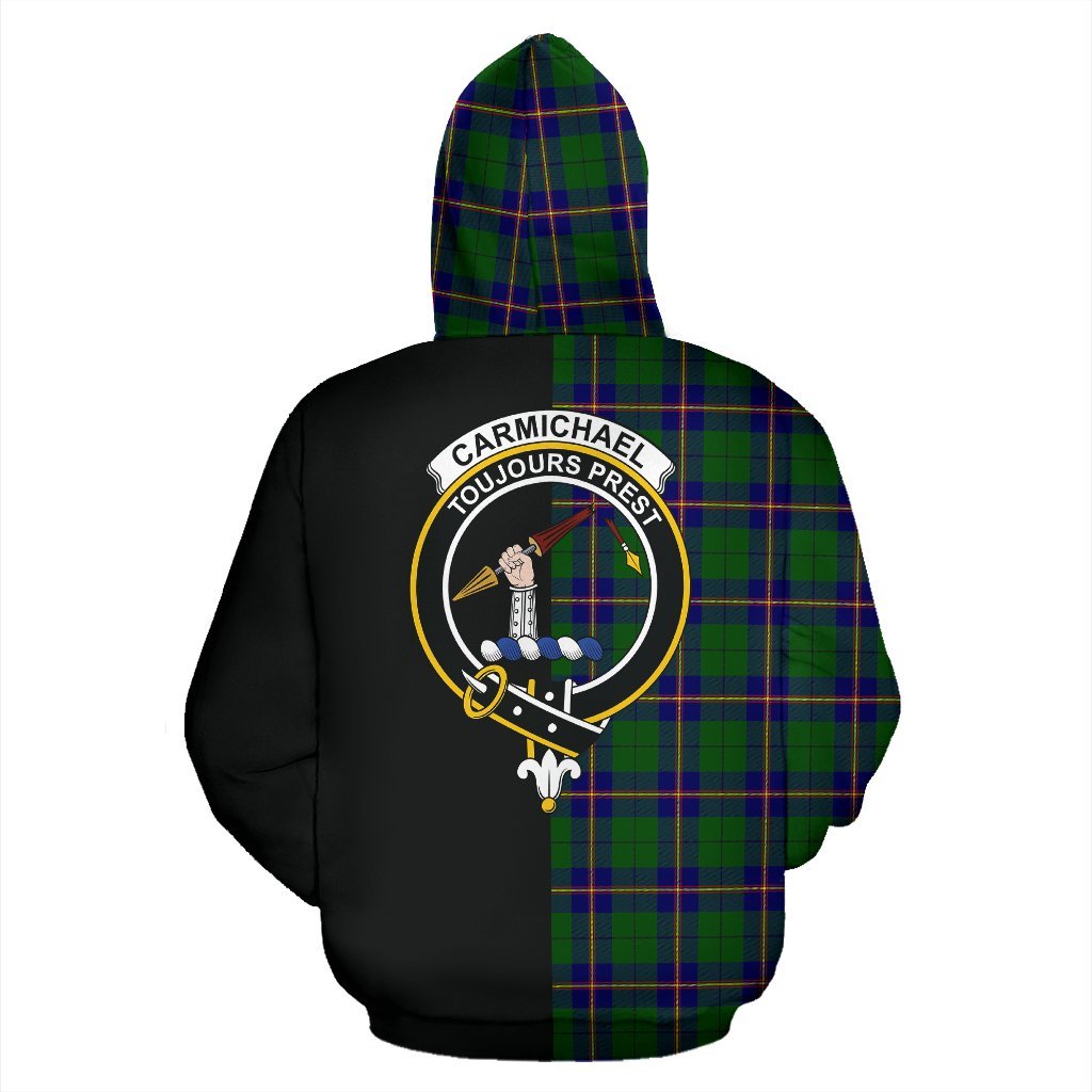 Carmichael Modern Tartan Crest Zipper Hoodie - Half Of Me Style