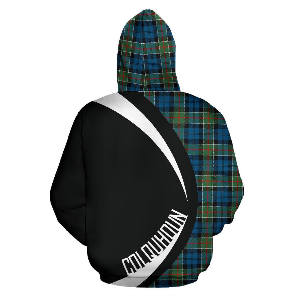 Colquhoun Ancient Tartan Crest Zipper Hoodie - Circle Style