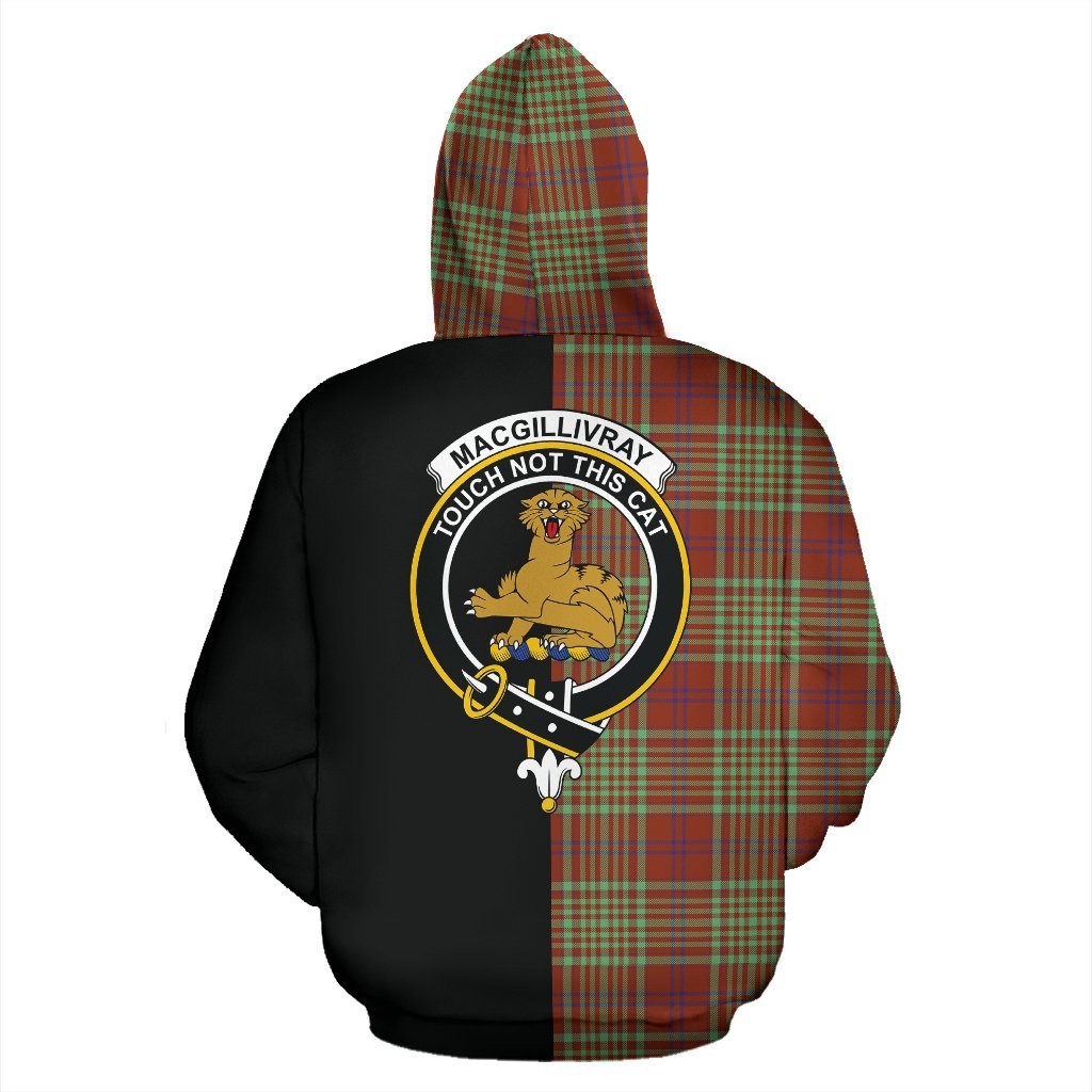 MacGillivray Hunting Ancient Tartan Crest Zipper Hoodie - Half Of Me Style