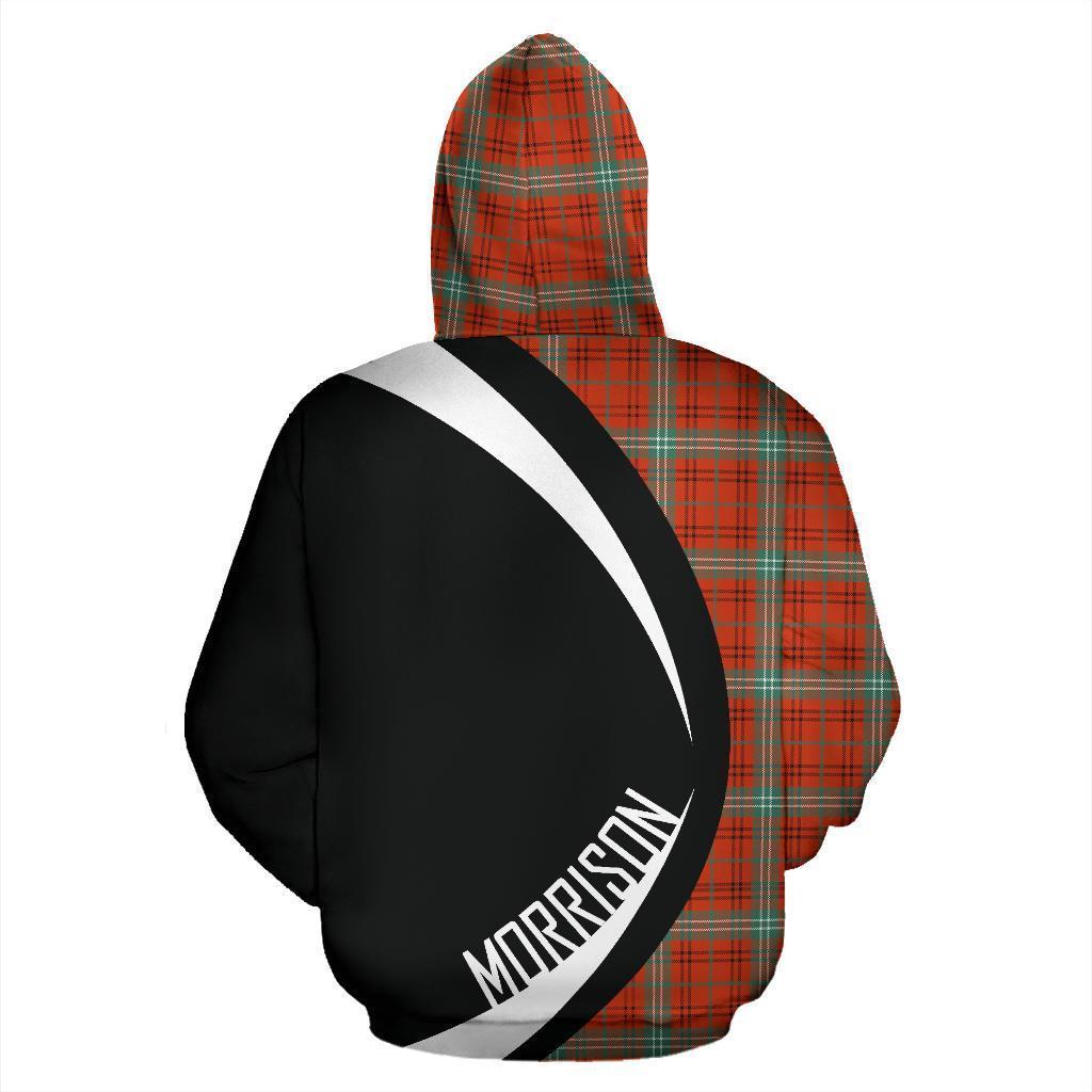 Morrison Red Ancient Tartan Crest Zipper Hoodie - Circle Style