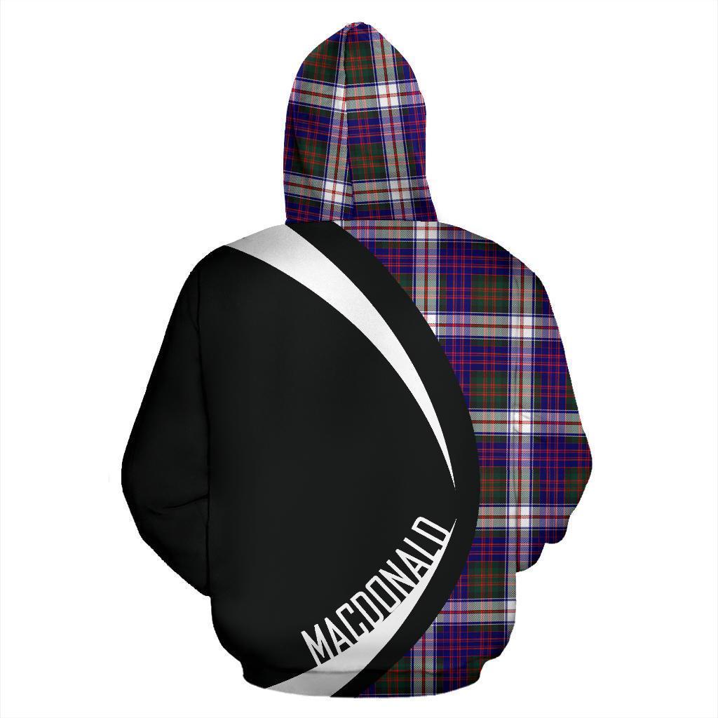 MacDonald Dress Modern Tartan Crest Zipper Hoodie - Circle Style