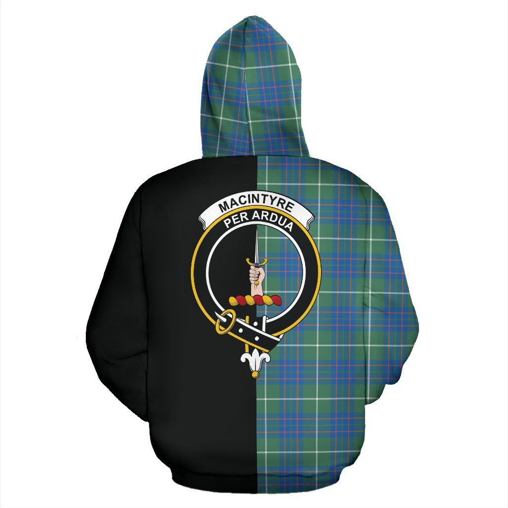 MacIntyre Hunting Ancient Tartan Crest Zipper Hoodie - Half Of Me Style