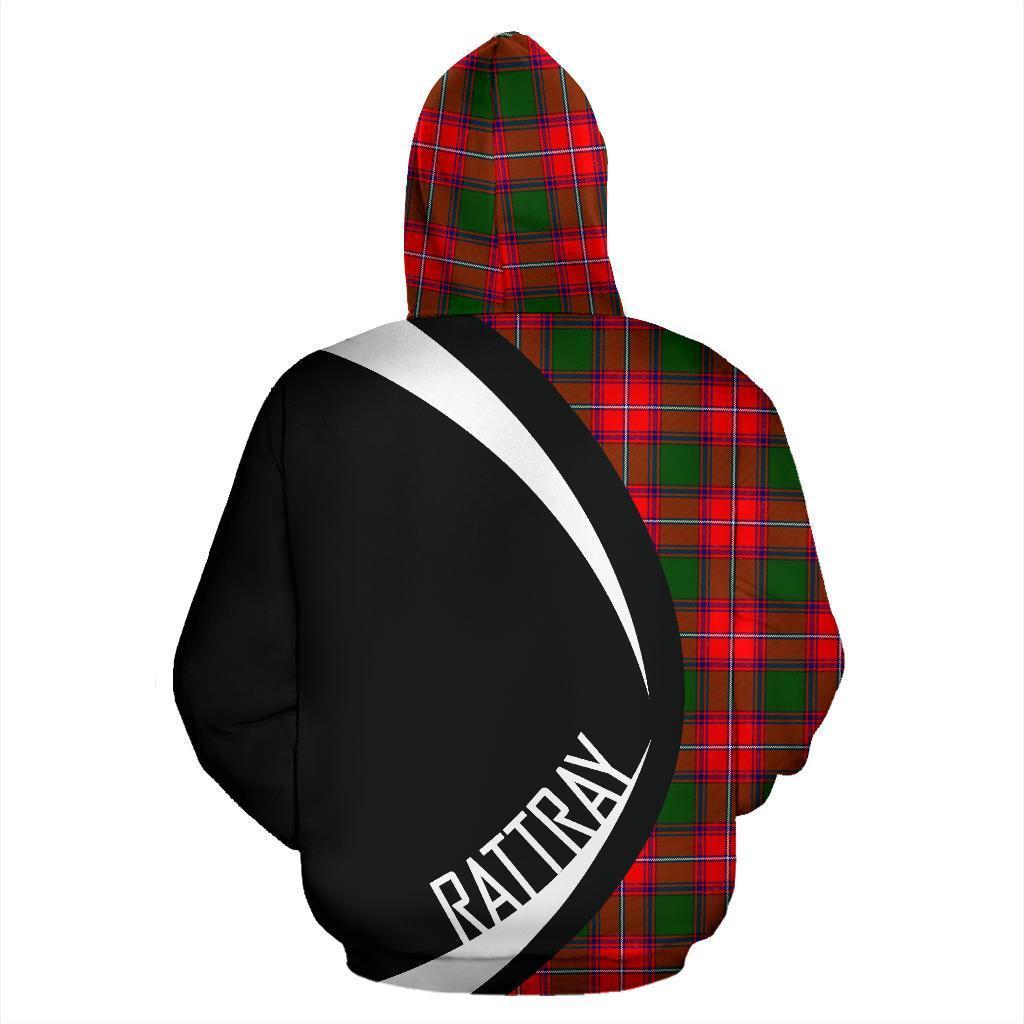 Rattray Modern Tartan Crest Zipper Hoodie - Circle Style