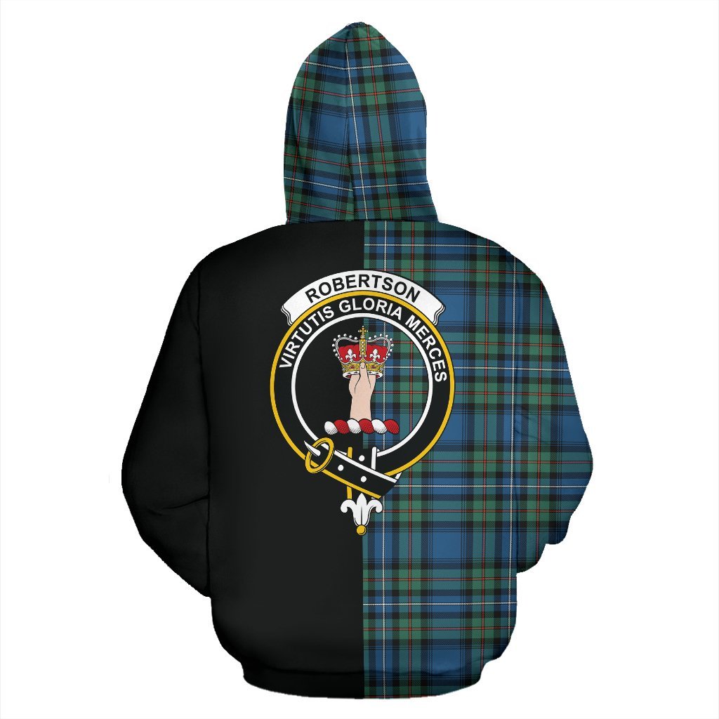 Robertson Hunting Ancient Tartan Crest Zipper Hoodie - Half Of Me Style