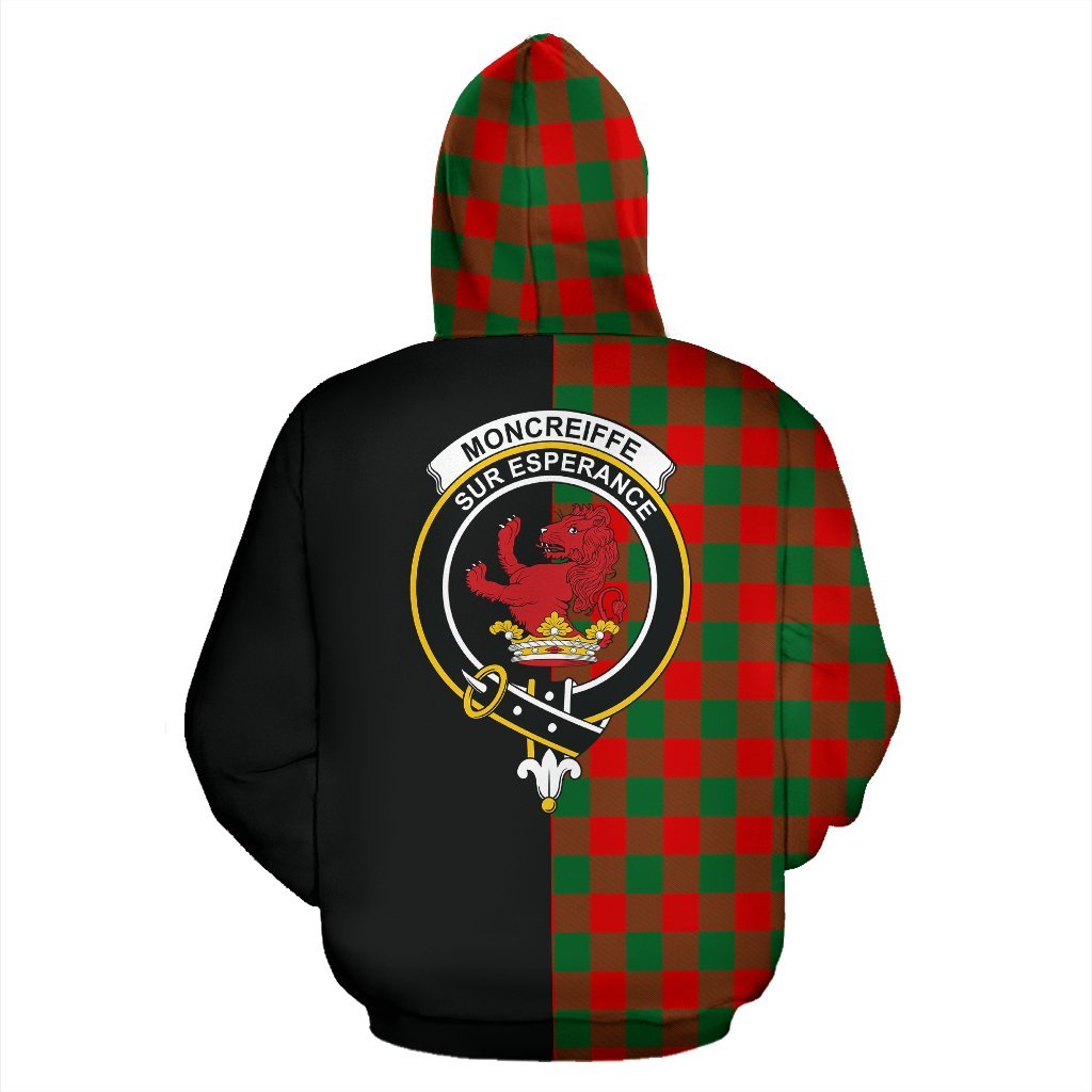 Moncrieffe Tartan Crest Zipper Hoodie - Half Of Me Style