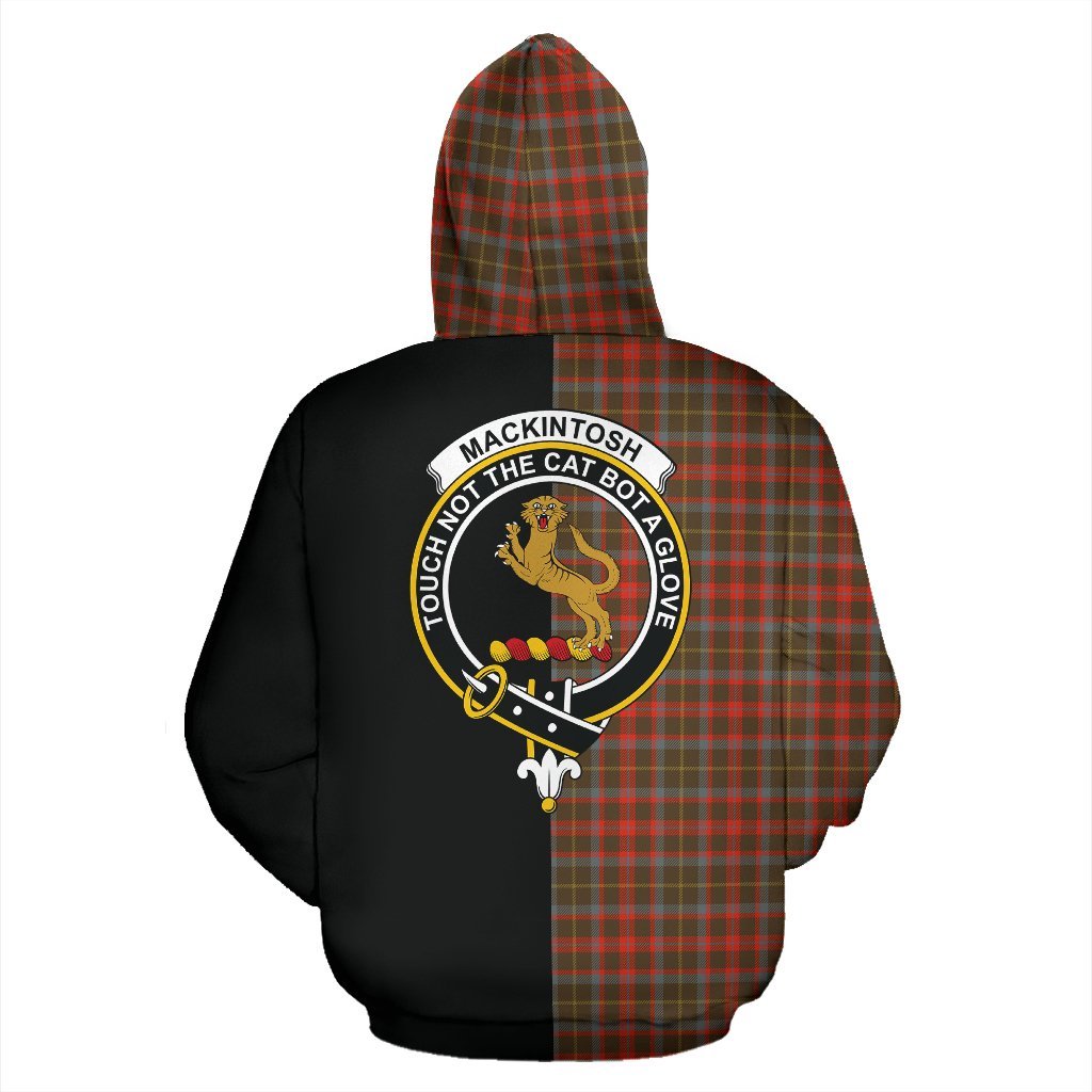 MacKintosh Hunting Weathered Tartan Crest Zipper Hoodie - Half Of Me Style