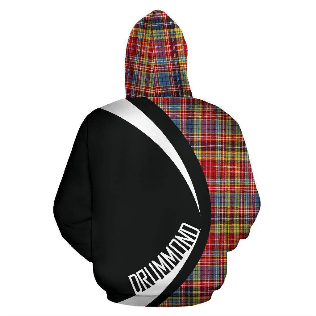 Drummond of Strathallan Tartan Crest Zipper Hoodie - Circle Style