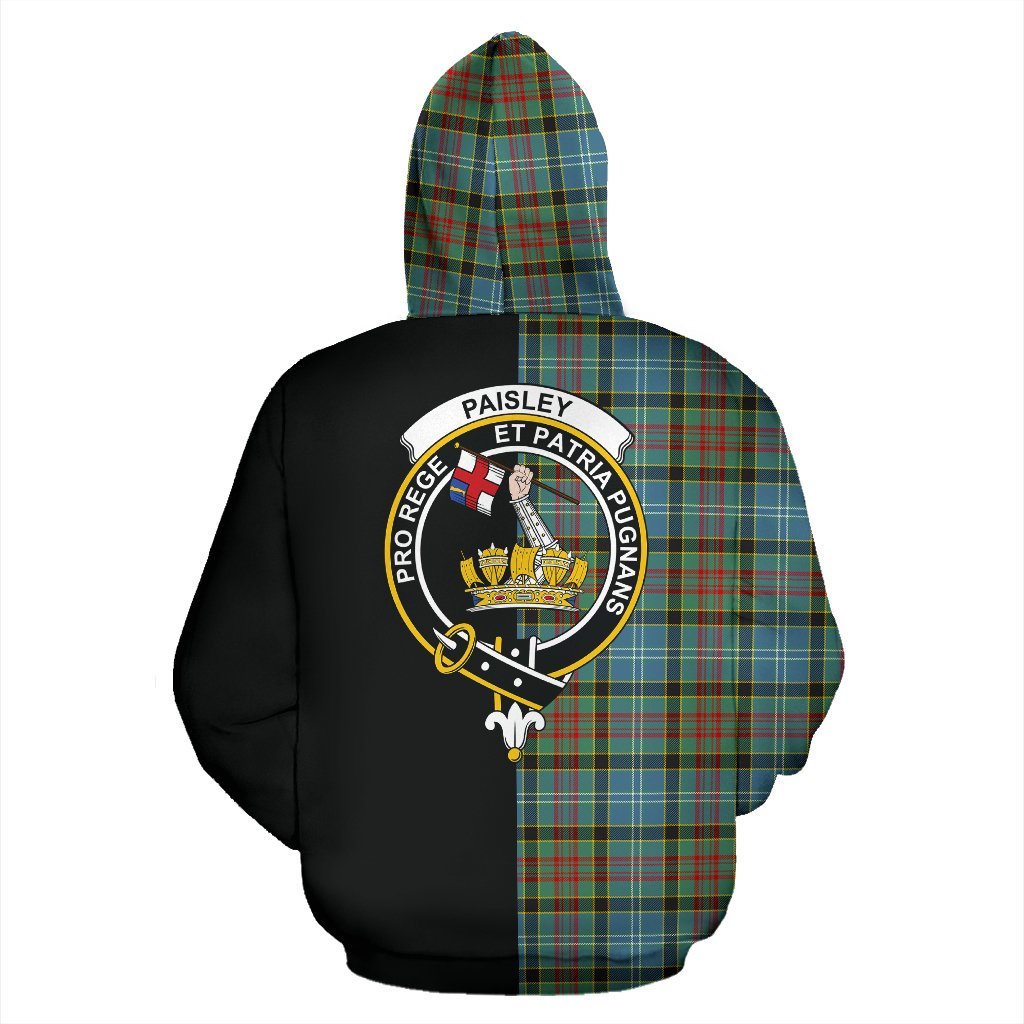 Paisley District Tartan Crest Zipper Hoodie - Half Of Me Style