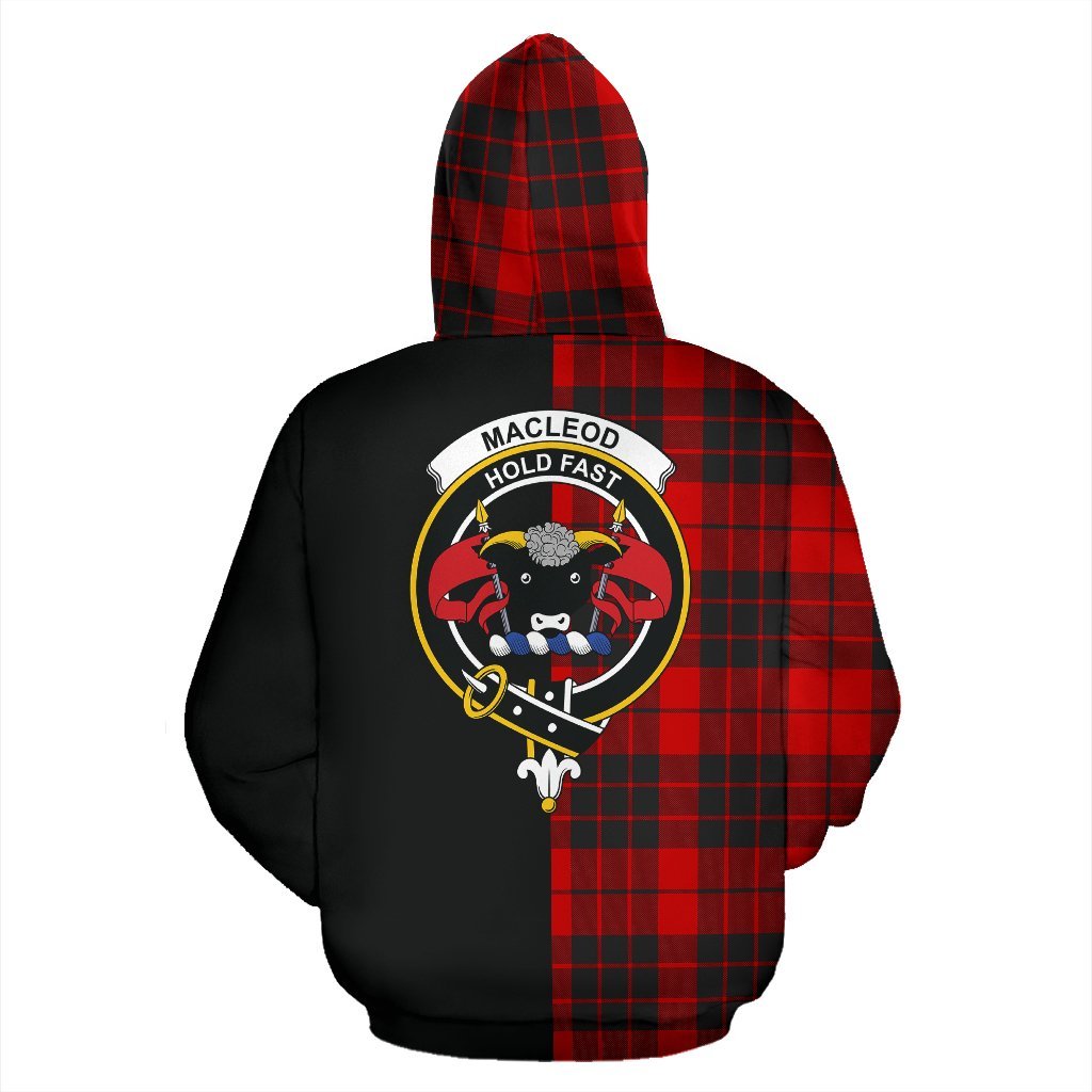 MacLeod of Raasay Tartan Crest Zipper Hoodie - Half Of Me Style