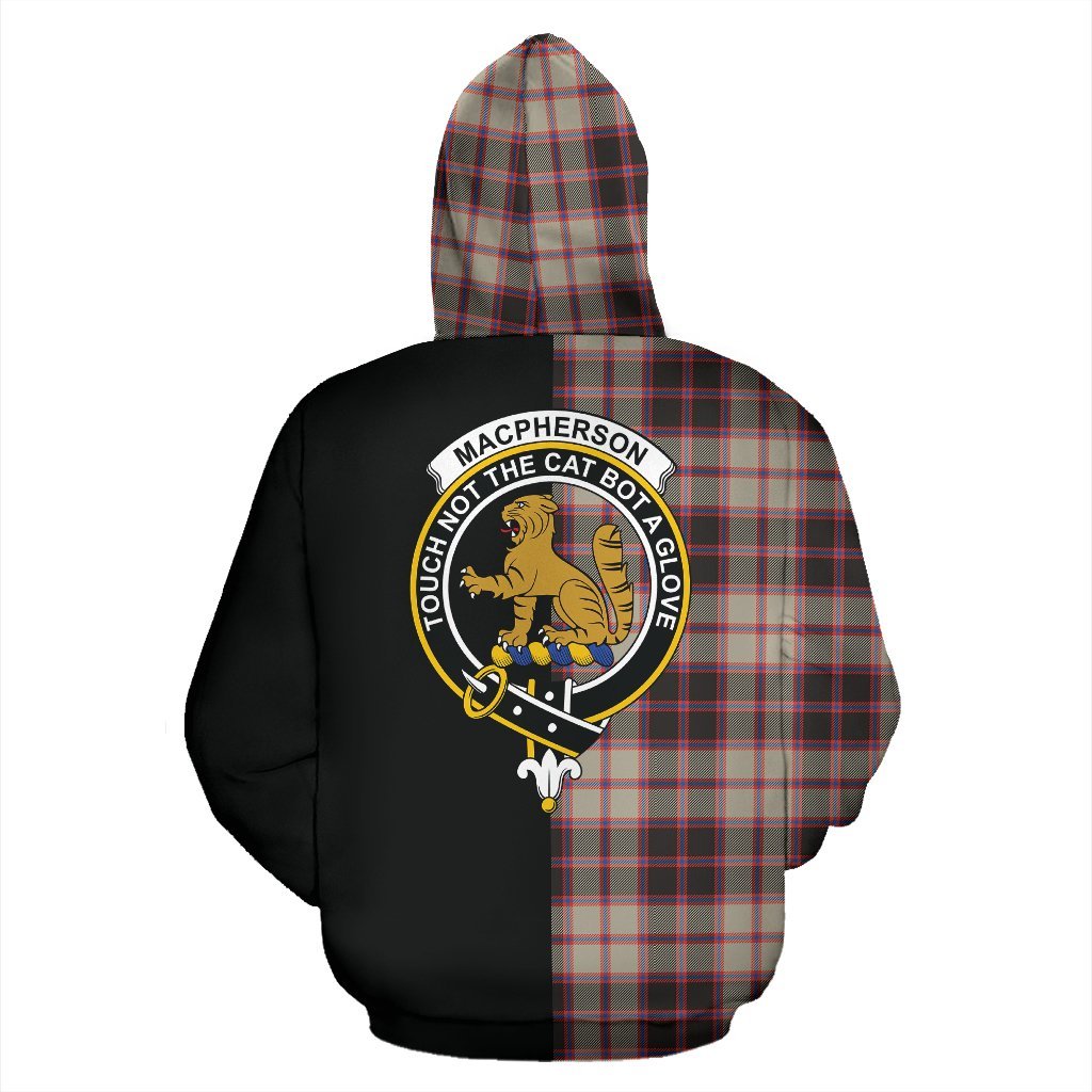 MacPherson Hunting Ancient Tartan Crest Zipper Hoodie - Half Of Me Style