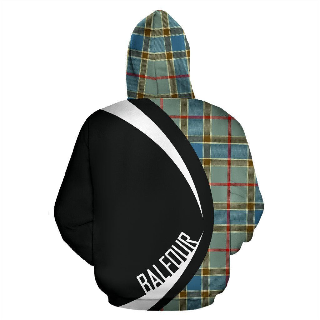 Balfour Blue Tartan Crest Zipper Hoodie - Circle Style