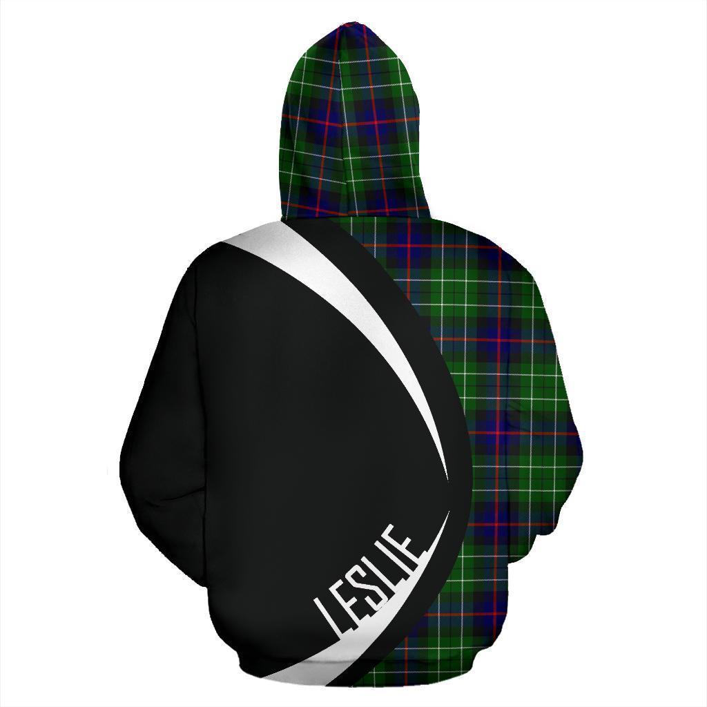 Leslie Hunting Tartan Crest Zipper Hoodie - Circle Style