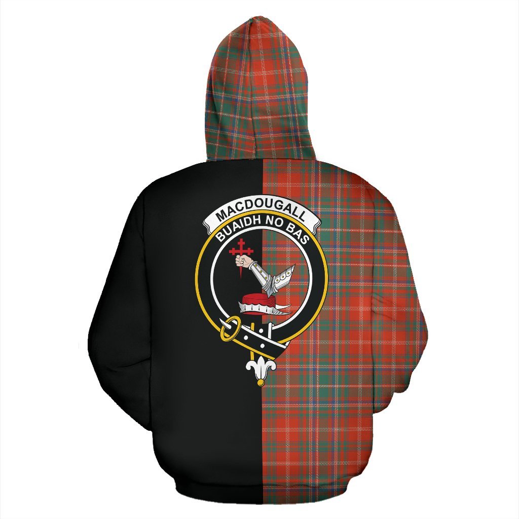 MacDougall Ancient Tartan Crest Zipper Hoodie - Half Of Me Style