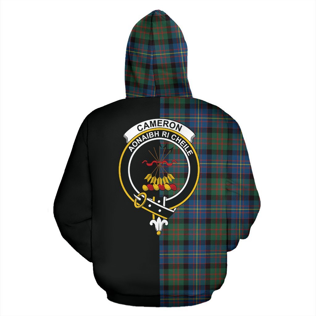 Cameron of Erracht Ancient Tartan Crest Zipper Hoodie - Half Of Me Style