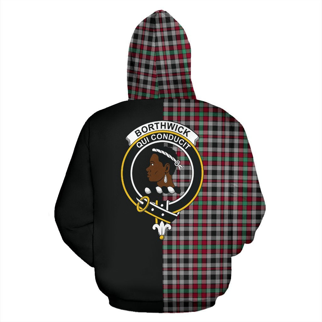 Borthwick Ancient Tartan Crest Zipper Hoodie - Half Of Me Style