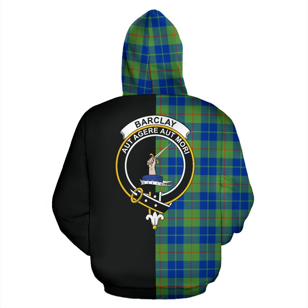 Barclay Hunting Ancient Tartan Crest Zipper Hoodie - Half Of Me Style