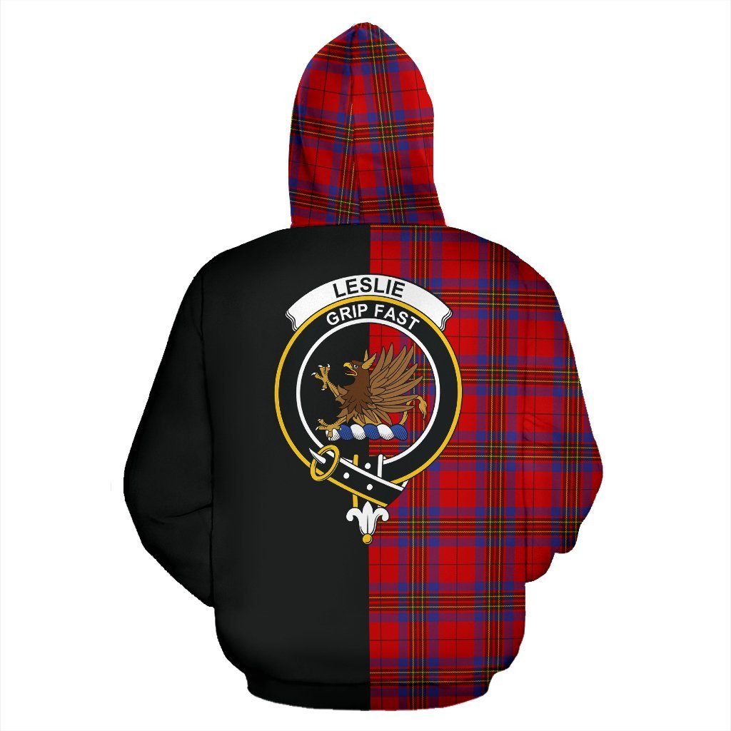 Leslie Modern Tartan Crest Zipper Hoodie - Half Of Me Style