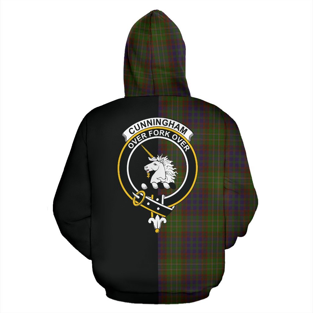 Cunningham Hunting Modern Tartan Crest Zipper Hoodie - Half Of Me Style