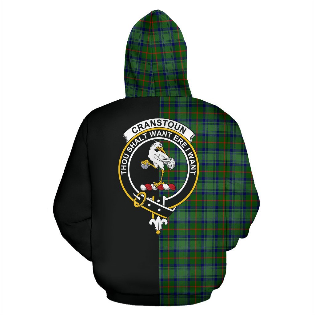 Cranstoun Tartan Crest Zipper Hoodie - Half Of Me Style