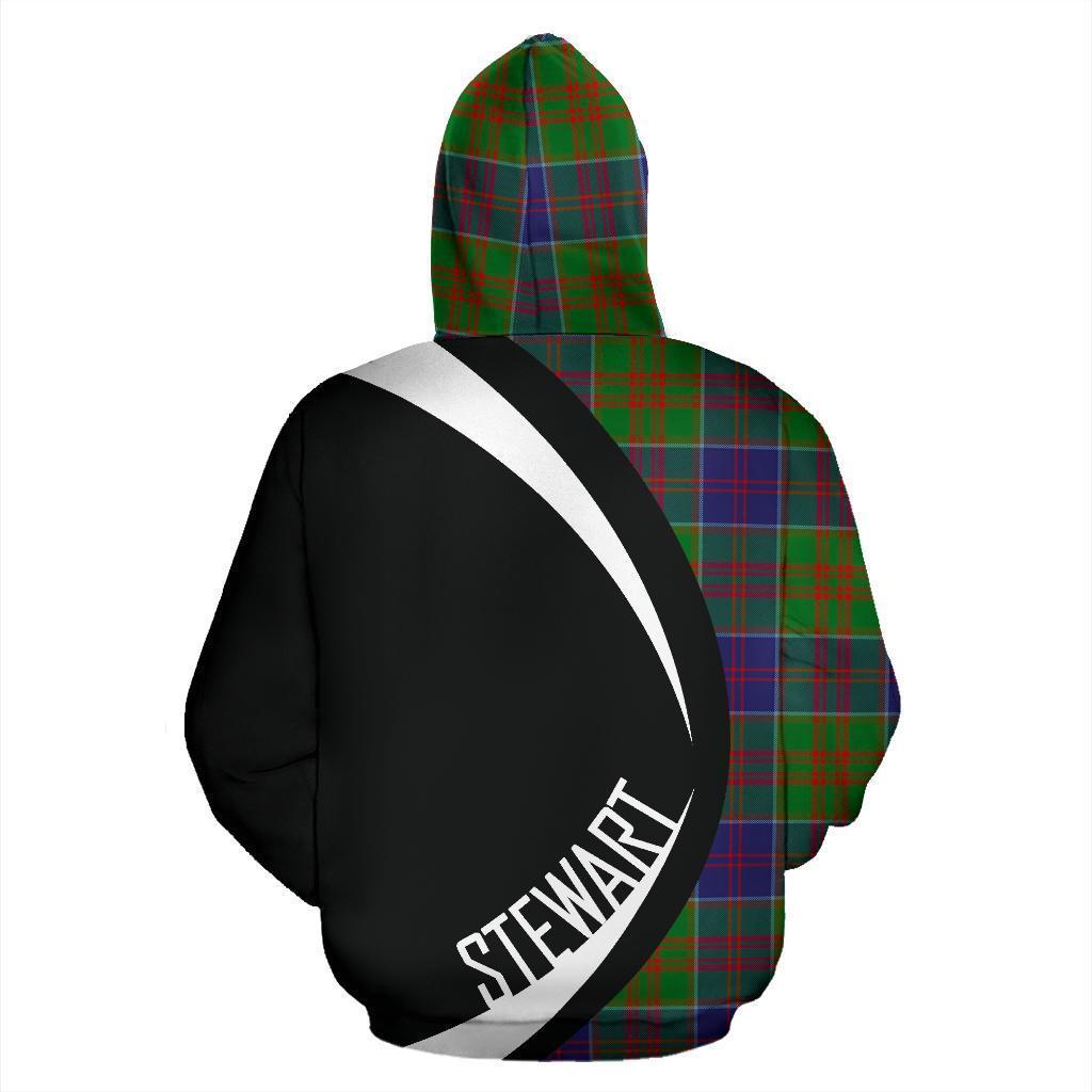 Stewart of Appin Hunting Modern Tartan Crest Hoodie - Circle Style