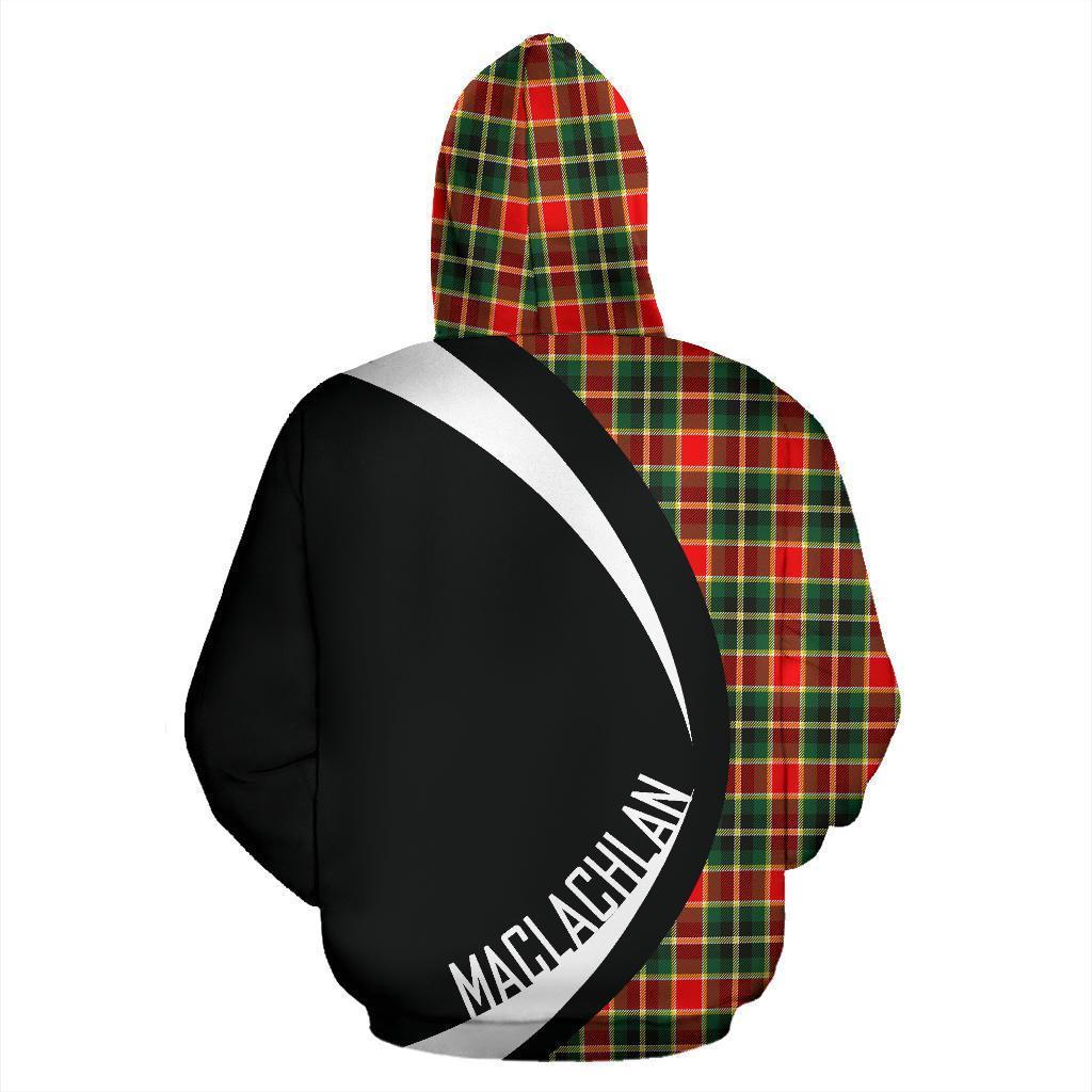 MacLachlan Hunting Modern Tartan Crest Zipper Hoodie - Circle Style