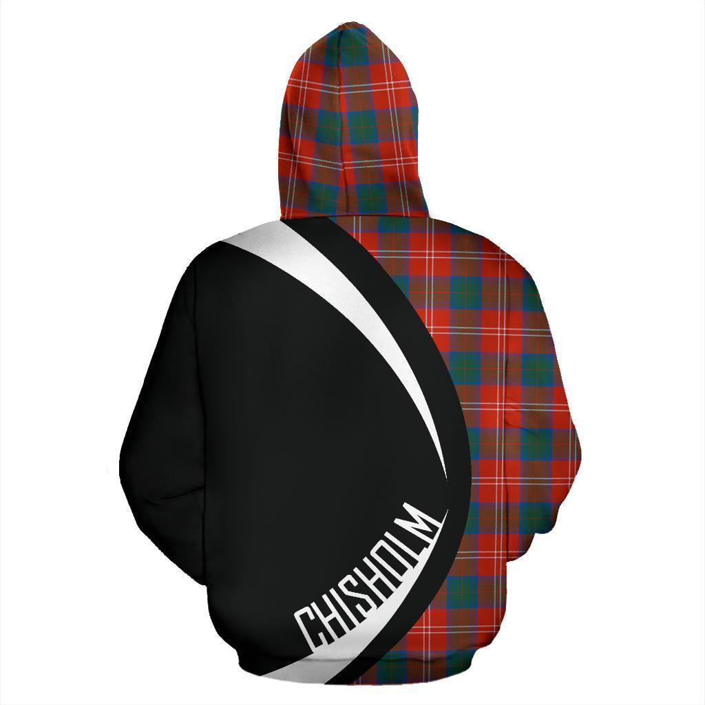 Chisholm Ancient Tartan Crest Zipper Hoodie - Circle Style