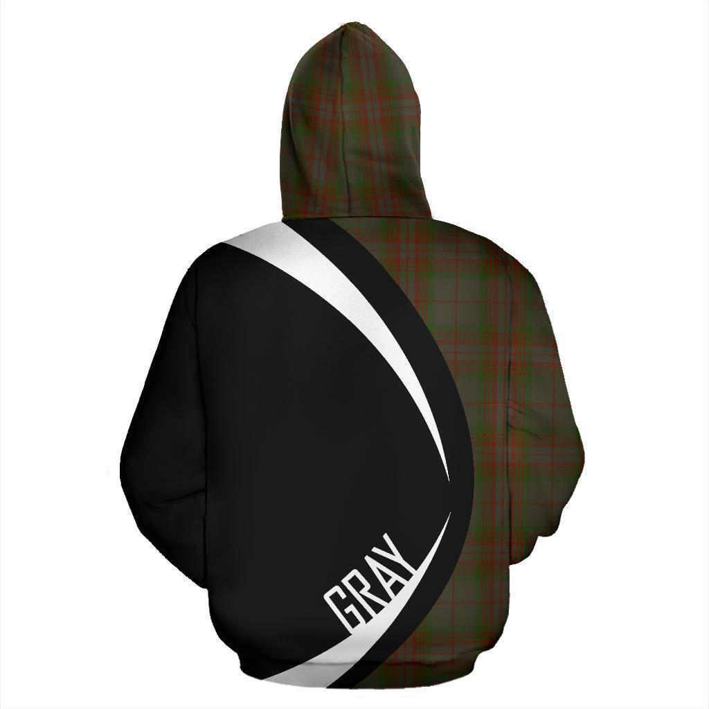 Gray Tartan Crest Hoodie - Circle Style