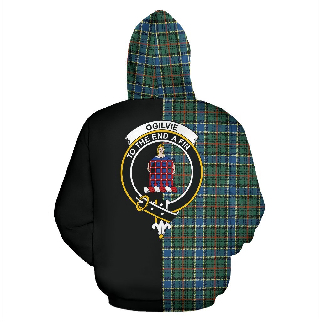 Ogilvie Hunting Ancient Tartan Crest Zipper Hoodie - Half Of Me Style