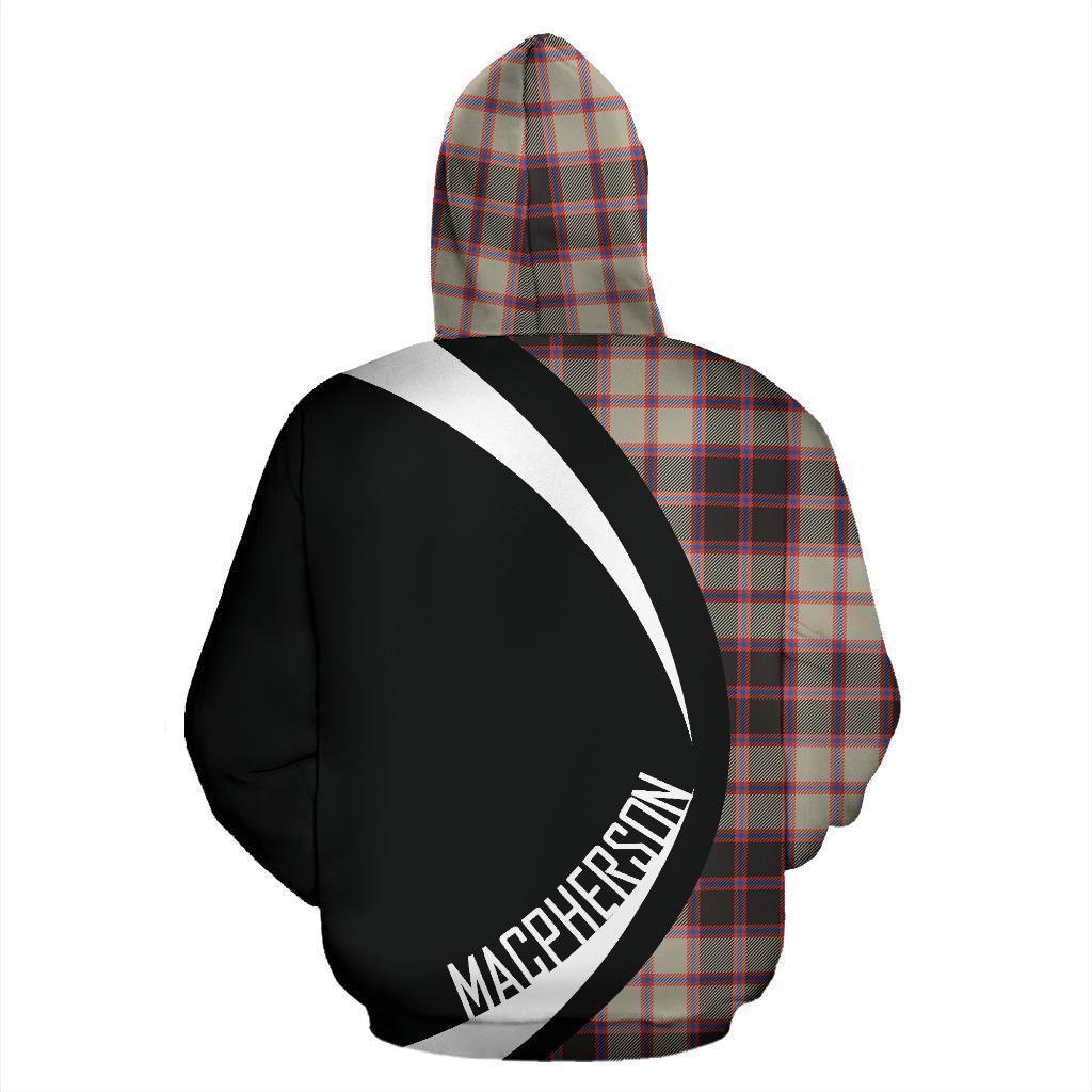 MacPherson Hunting Ancient Tartan Crest Zipper Hoodie - Circle Style