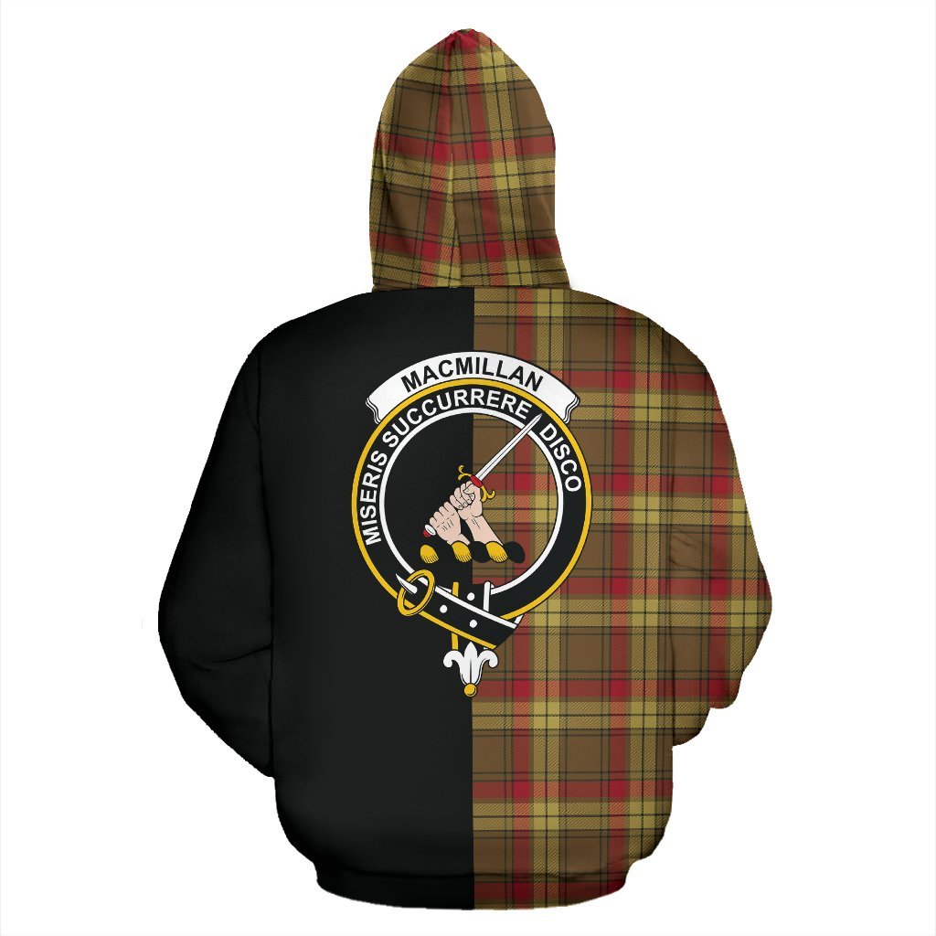 MacMillan Old Weathered Tartan Crest Zipper Hoodie - Half Of Me Style