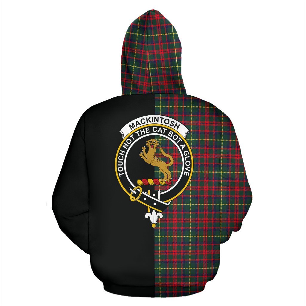 MacKintosh Hunting Modern Tartan Crest Zipper Hoodie - Half Of Me Style