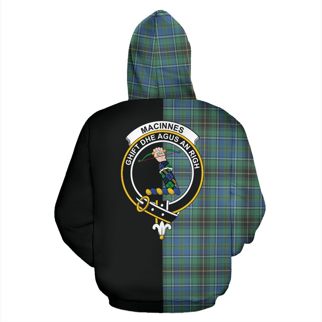 MacInnes Ancient Tartan Crest Zipper Hoodie - Half Of Me Style