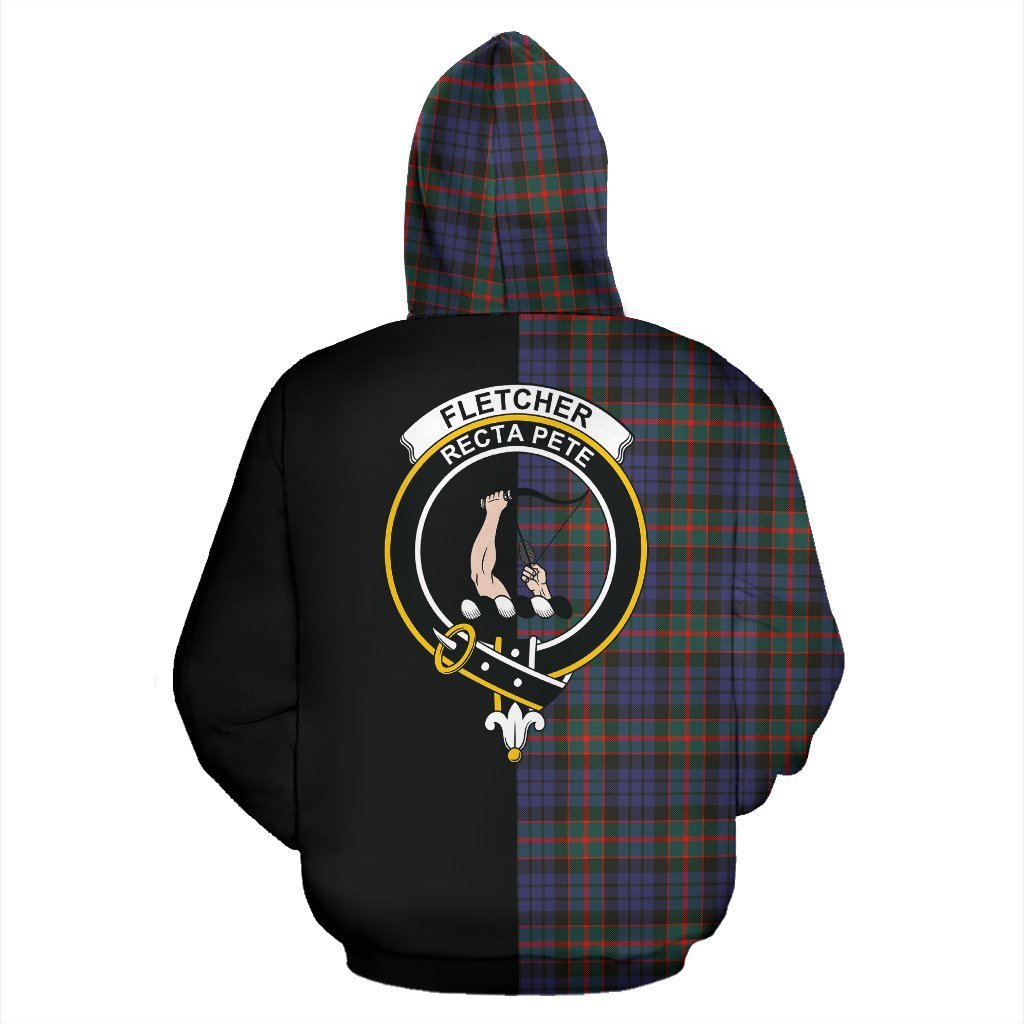 Fletcher of Dunans Tartan Crest Zipper Hoodie - Half Of Me Style