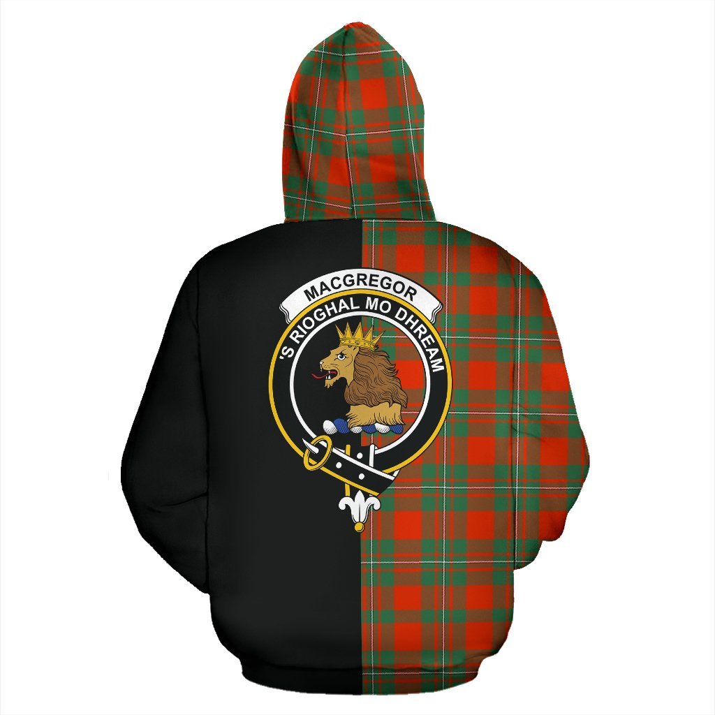 MacGregor Ancient Tartan Crest Zipper Hoodie - Half Of Me Style