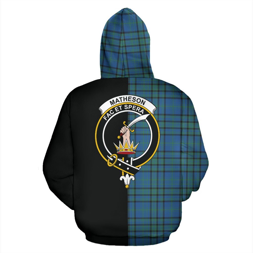 Matheson Hunting Ancient Tartan Crest Zipper Hoodie - Half Of Me Style