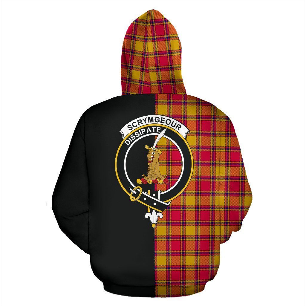 Scrymgeour Tartan Crest Zipper Hoodie - Half Of Me Style