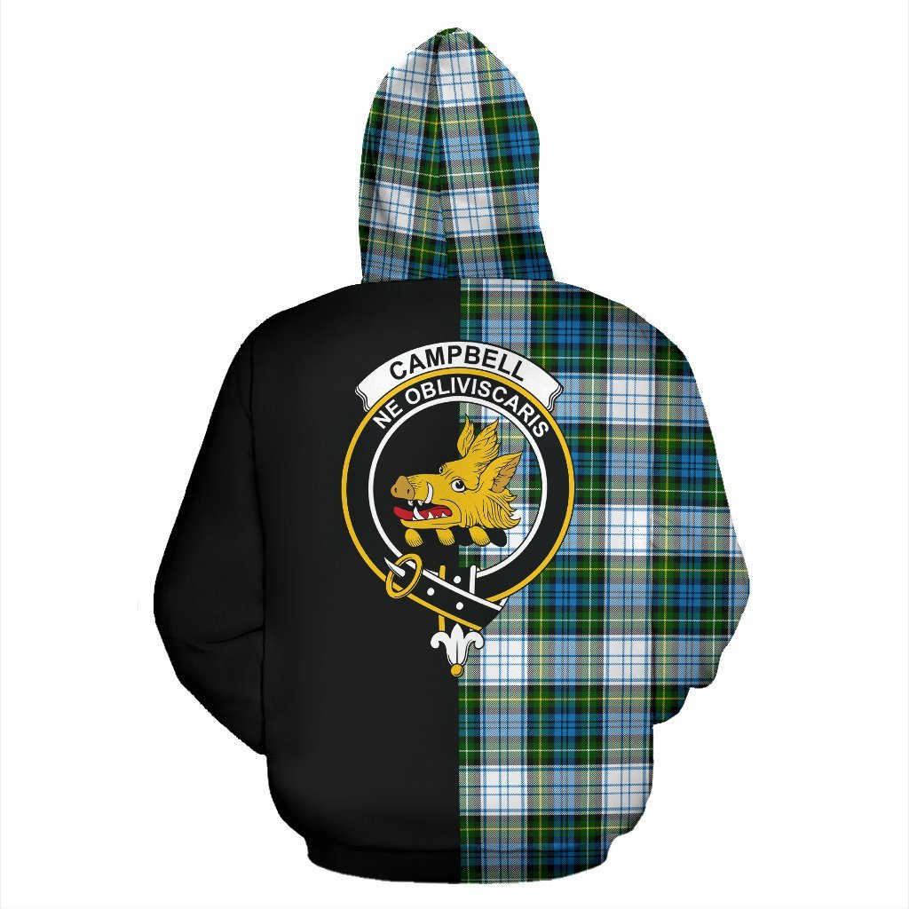 Campbell Dress Tartan Crest Zipper Hoodie - Half Of Me Style