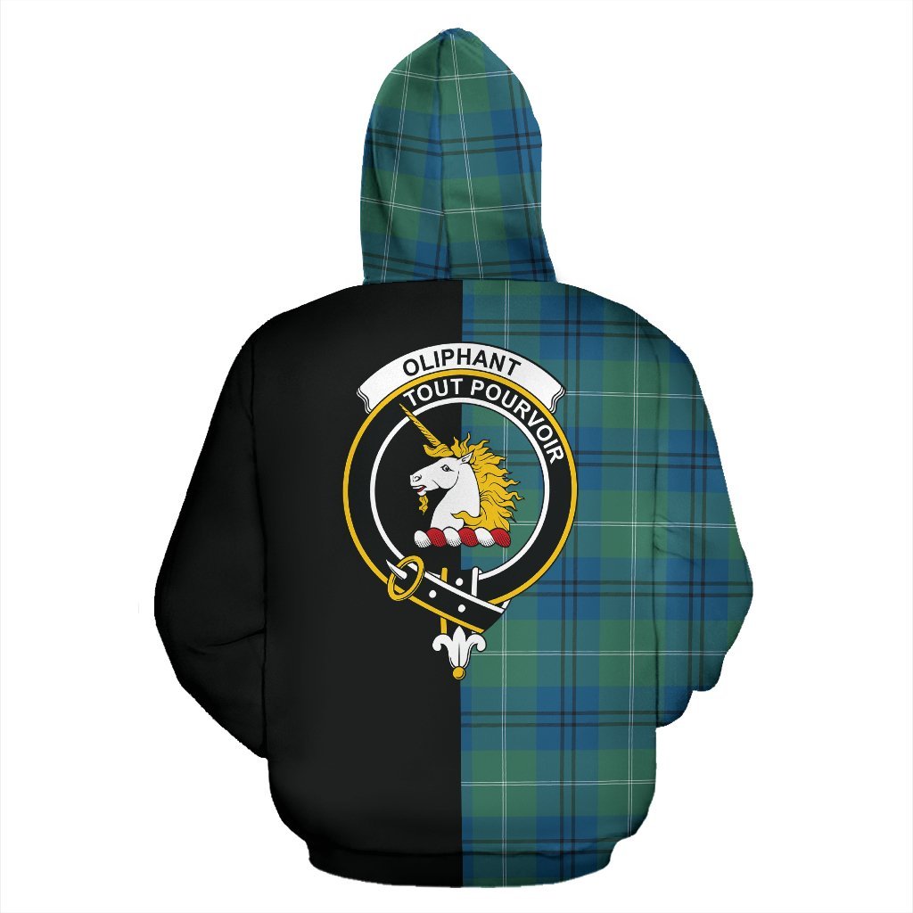 Oliphant Modern Tartan Crest Zipper Hoodie - Half Of Me Style