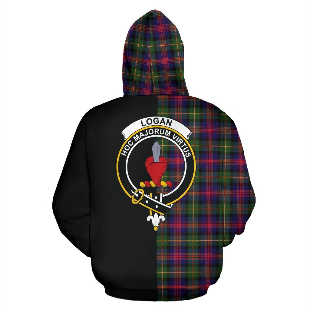 Logan Modern Tartan Crest Zipper Hoodie - Half Of Me Style