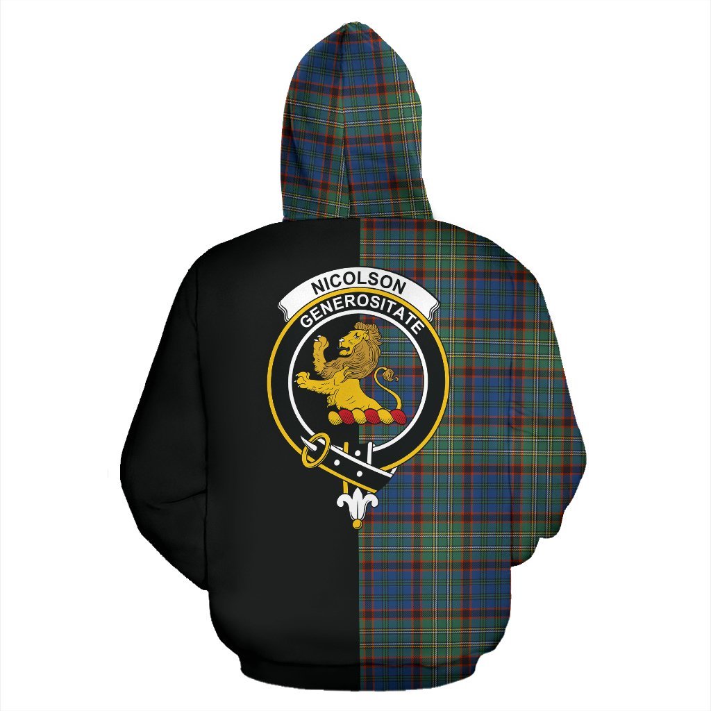 Nicolson Hunting Ancient Tartan Crest Zipper Hoodie - Half Of Me Style