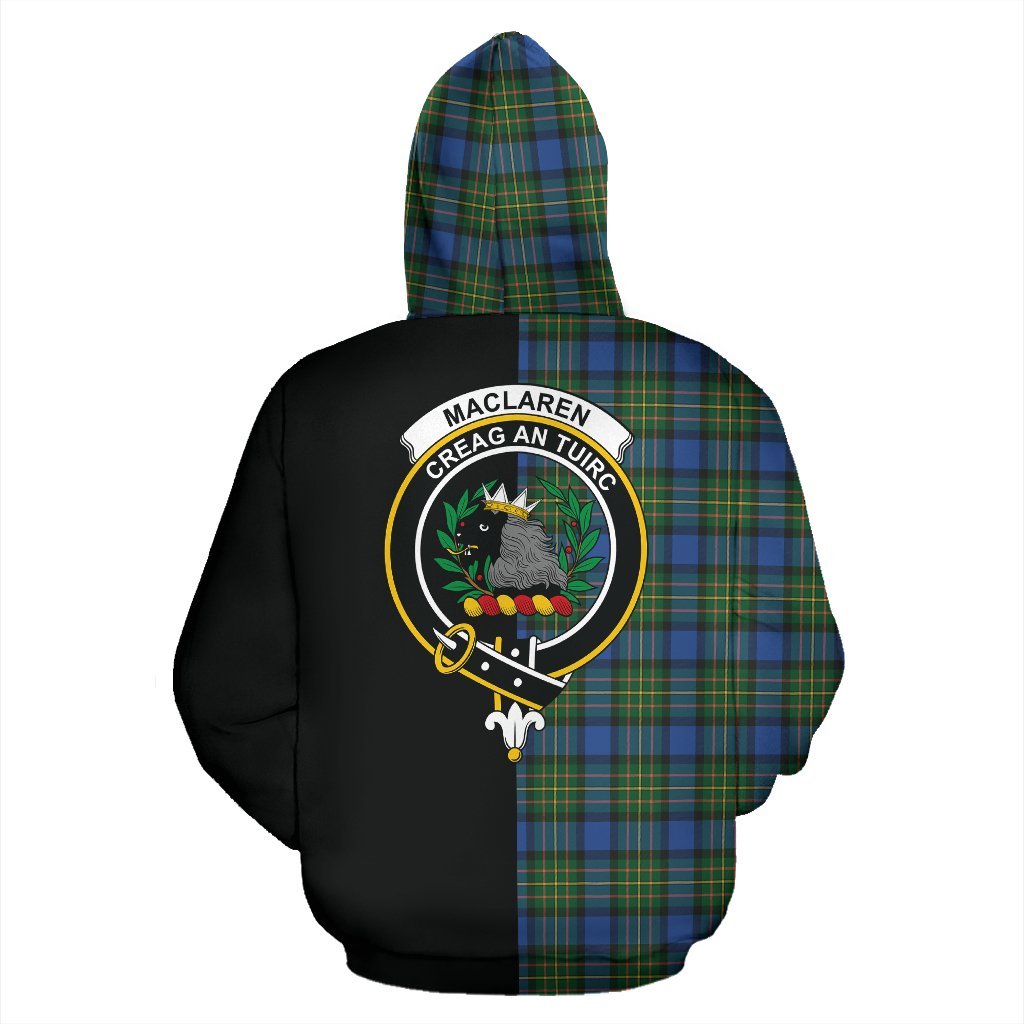 MacLaren Ancient Tartan Crest Zipper Hoodie - Half Of Me Style