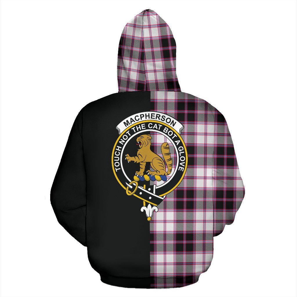 MacPherson Hunting Modern Tartan Crest Zipper Hoodie - Half Of Me Style