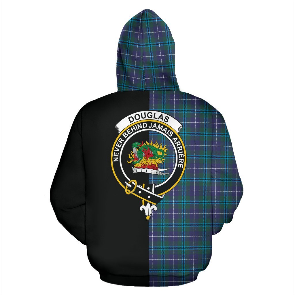 Douglas Modern Tartan Crest Zipper Hoodie - Half Of Me Style