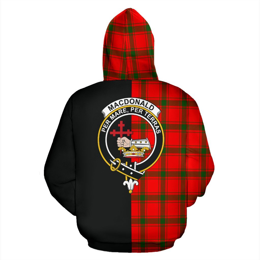 MacDonald of Sleat Tartan Crest Zipper Hoodie - Half Of Me Style