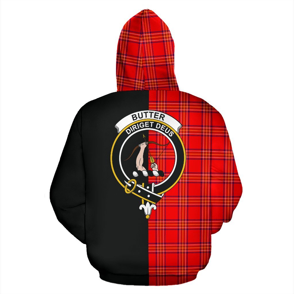 Burnett Modern Tartan Crest Zipper Hoodie - Half Of Me Style