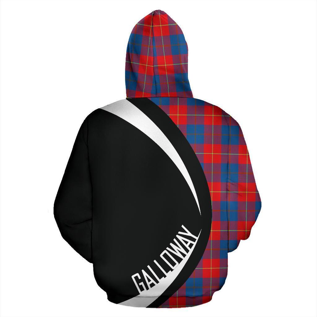 Galloway Red Tartan Crest Hoodie - Circle Style