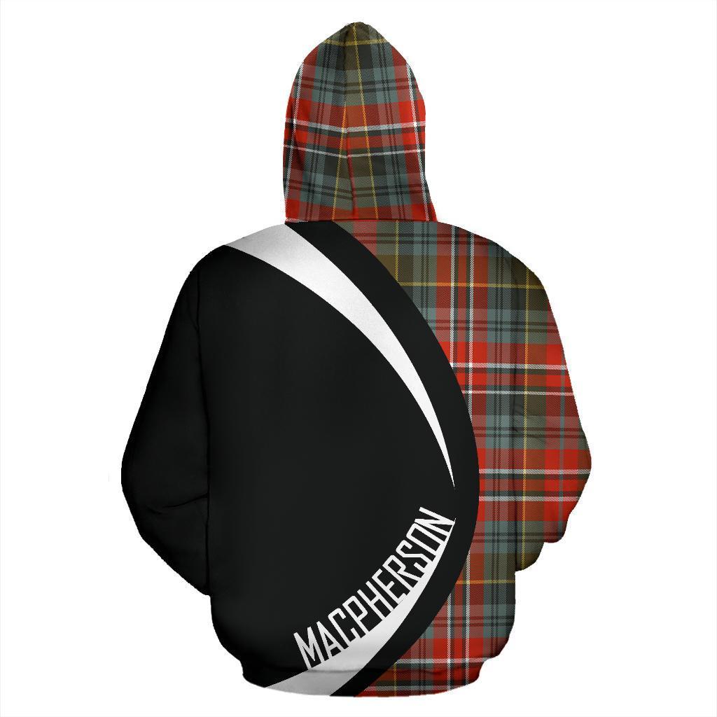 MacPherson Weathered Tartan Crest Zipper Hoodie - Circle Style