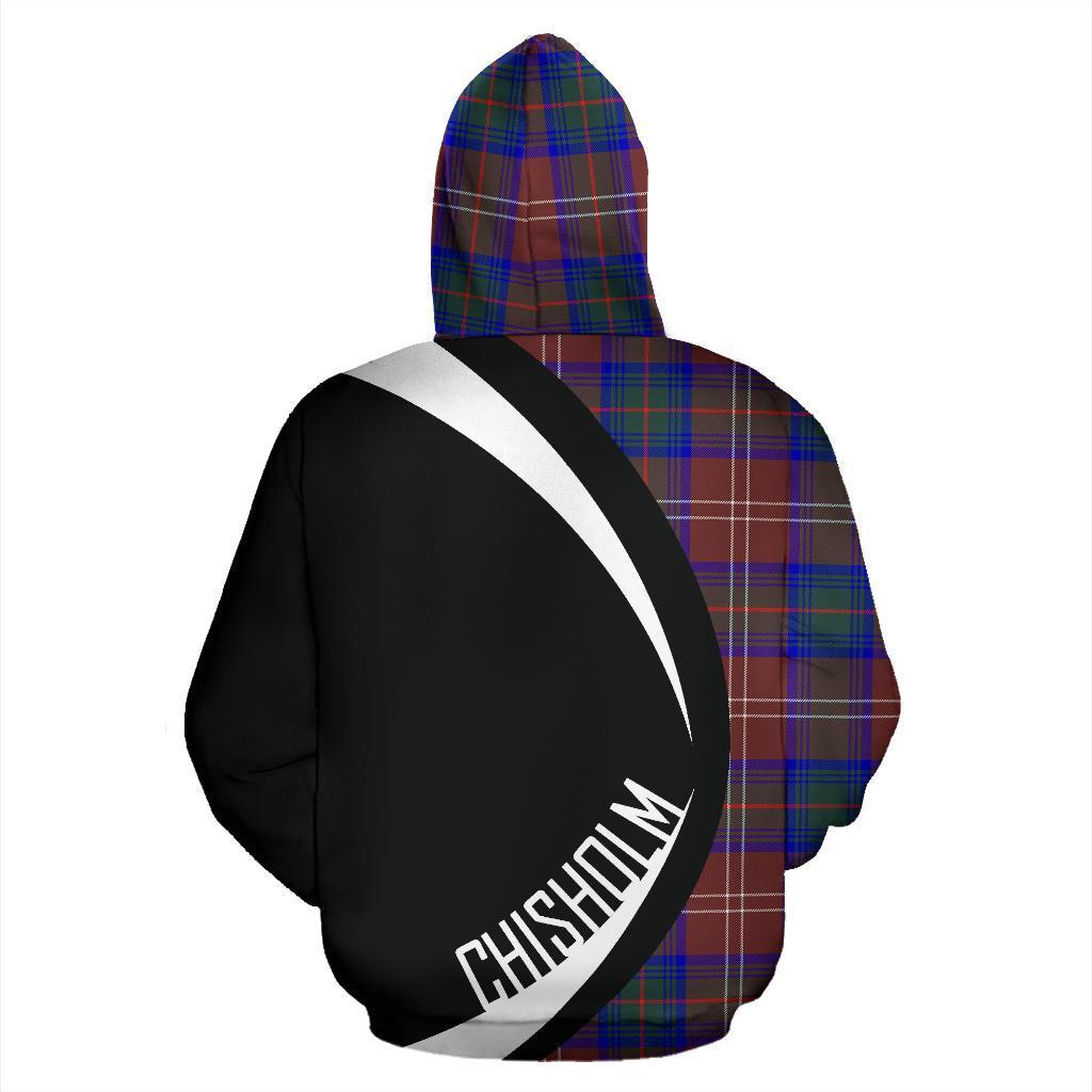 Chisholm Hunting Modern Tartan Crest Zipper Hoodie - Circle Style